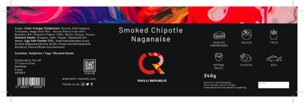 smoked chipotle naganaise dressing label